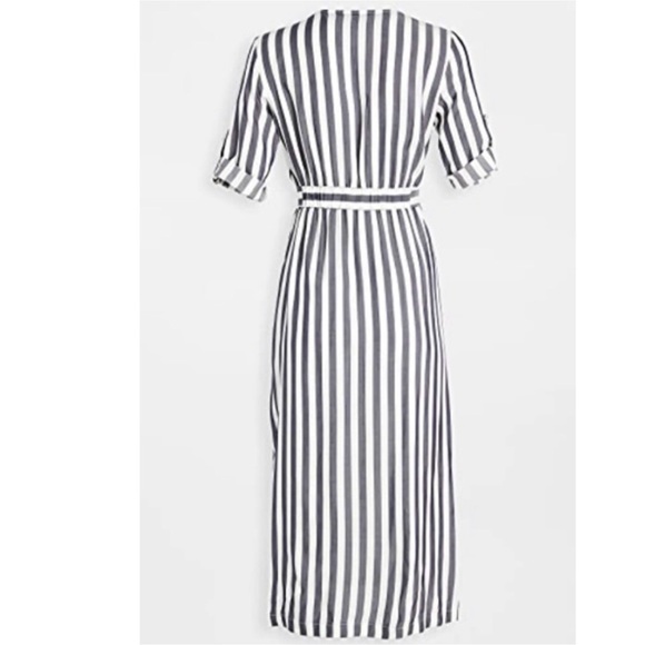 BB DAKOTA 4 Set Sail Stripe Midi Dress In Navy - Picture 3 of 16